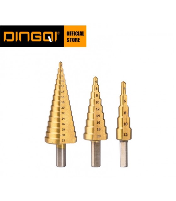 ست مته مخروطی 3 عددی فلز دینگی DINGQI مدل ART:136005 مته کاجی